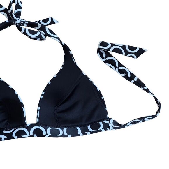 Victoria’s Secret Black & White Circle Triangle Bikini Top LARGE - Picture 5 of 10